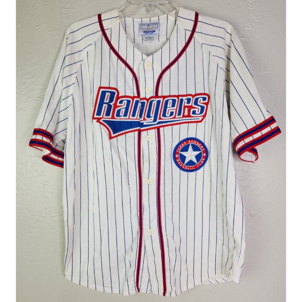 VTG Texas Rangers Juan Gonzalez Baseball Jersey Sewn Starter Sz L HTF Rare 90's